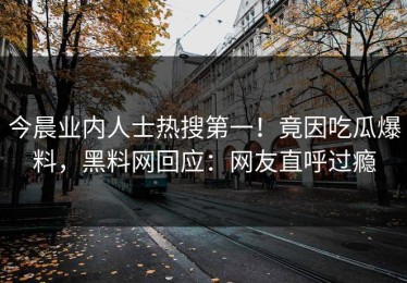 今晨业内人士热搜第一！竟因吃瓜爆料，黑料网回应：网友直呼过瘾