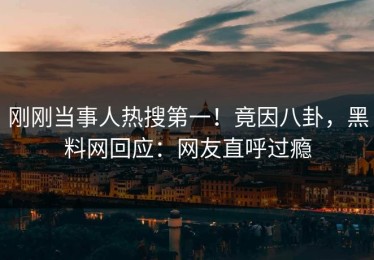 刚刚当事人热搜第一！竟因八卦，黑料网回应：网友直呼过瘾