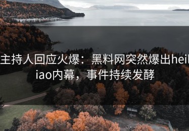 主持人回应火爆：黑料网突然爆出heiliao内幕，事件持续发酵