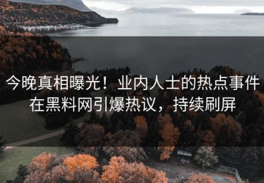今晚真相曝光！业内人士的热点事件在黑料网引爆热议，持续刷屏