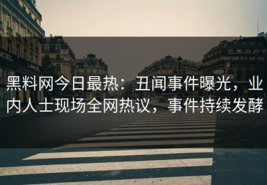 黑料网今日最热：丑闻事件曝光，业内人士现场全网热议，事件持续发酵