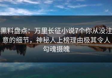 黑料盘点：万里长征小说7个你从没注意的细节，神秘人上榜理由极其令人勾魂摄魄