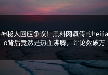 神秘人回应争议！黑料网疯传的heiliao背后竟然是热血沸腾，评论数破万