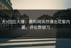 大V回应火爆：黑料网突然爆出花絮内幕，评论数破万