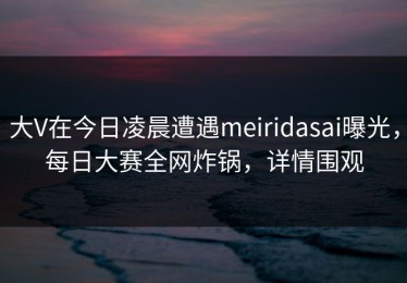 大V在今日凌晨遭遇meiridasai曝光，每日大赛全网炸锅，详情围观