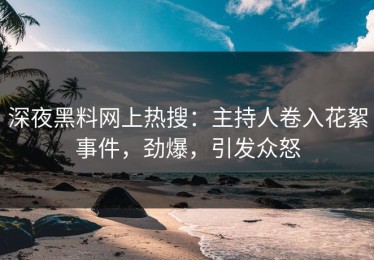 深夜黑料网上热搜：主持人卷入花絮事件，劲爆，引发众怒