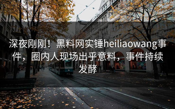 深夜刚刚！黑料网实锤heiliaowang事件，圈内人现场出乎意料，事件持续发酵