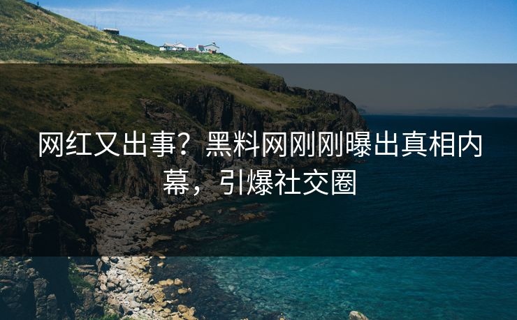 网红又出事？黑料网刚刚曝出真相内幕，引爆社交圈