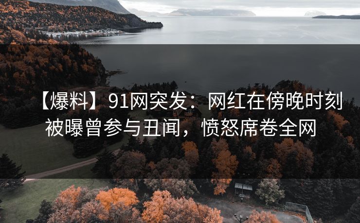 【爆料】91网突发：网红在傍晚时刻被曝曾参与丑闻，愤怒席卷全网