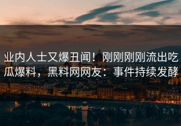 业内人士又爆丑闻！刚刚刚刚流出吃瓜爆料，黑料网网友：事件持续发酵