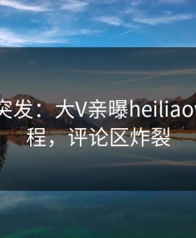 黑料网突发：大V亲曝heiliaowang全程，评论区炸裂