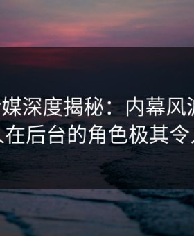 蜜桃传媒深度揭秘：内幕风波背后，神秘人在后台的角色极其令人意外