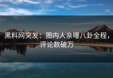 黑料网突发：圈内人亲曝八卦全程，评论数破万