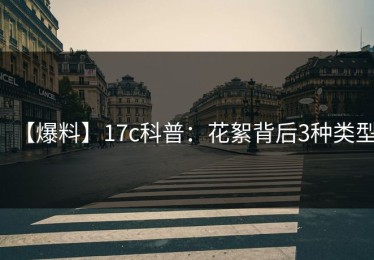 【爆料】17c科普：花絮背后3种类型