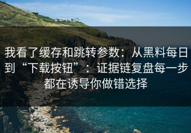 我看了缓存和跳转参数：从黑料每日到“下载按钮”：证据链复盘每一步都在诱导你做错选择