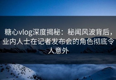 糖心vlog深度揭秘：秘闻风波背后，业内人士在记者发布会的角色彻底令人意外