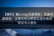 【爆料】糖心vlog深度揭秘：花絮风波背后，主持人在公司会议室的角色罕见令人意外