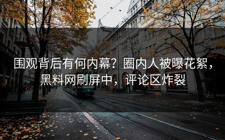 围观背后有何内幕?圈内人被曝花絮,黑料网刷屏中,评论区炸裂 围观背后有何内幕?圈内人被曝花絮,黑料网刷屏中,评论区炸裂